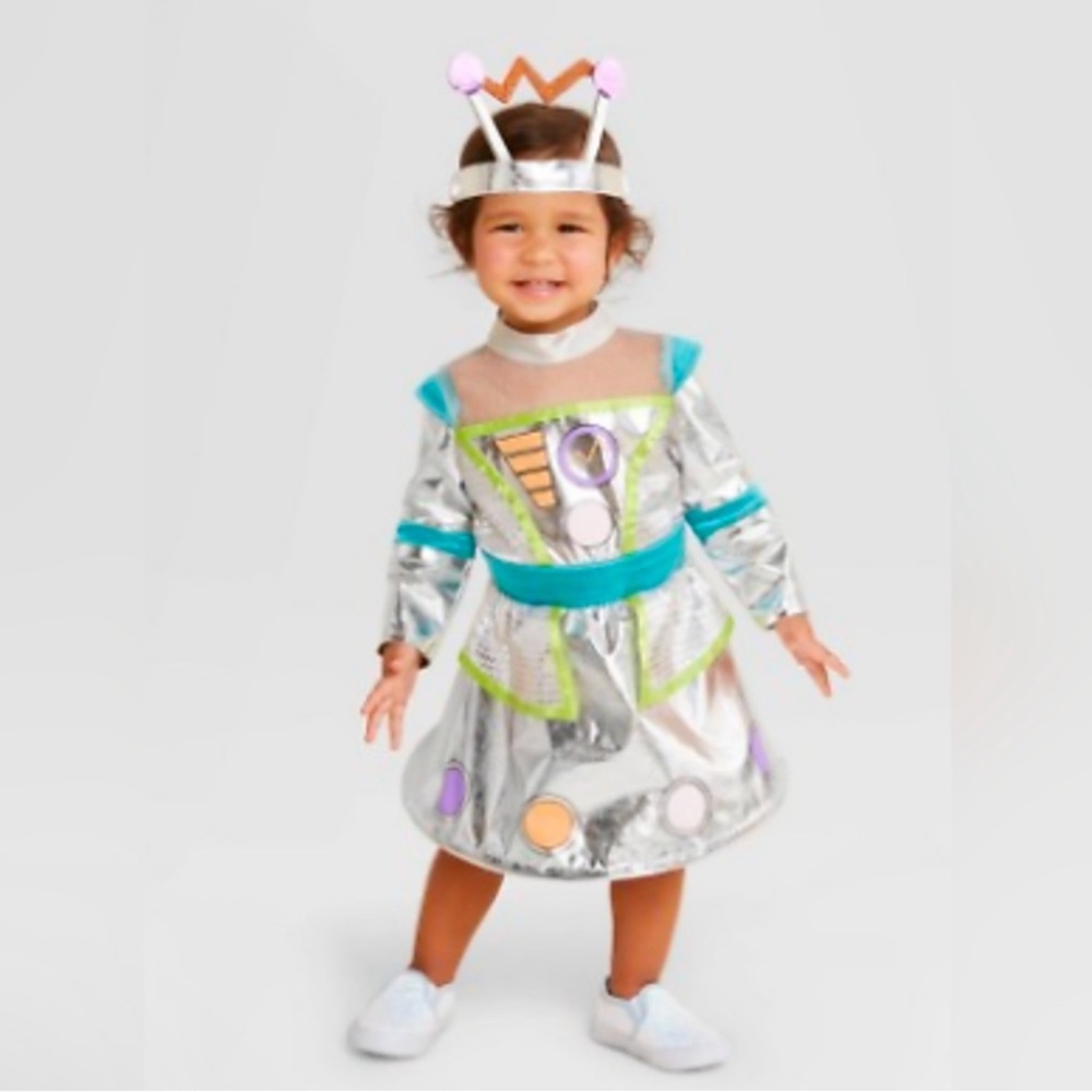 New! Target Hyde & EEK Infant Robot Halloween Costume Dress - Silver